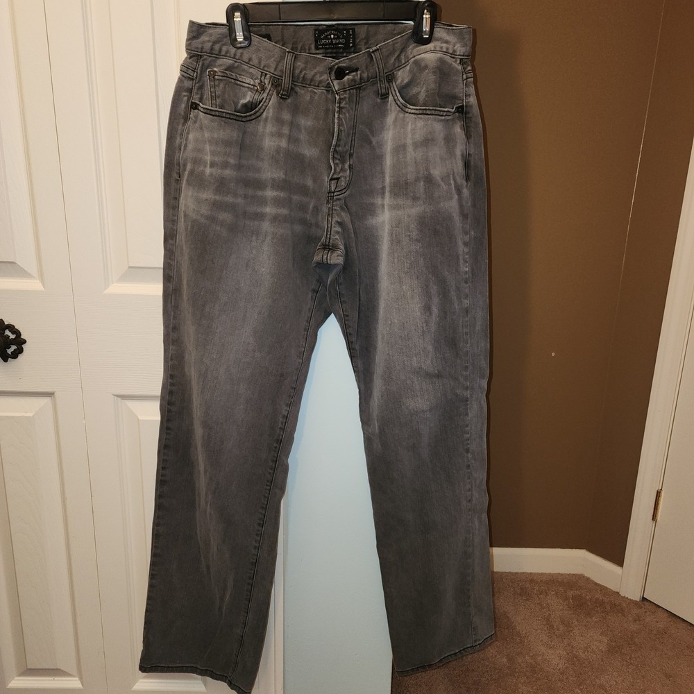 Lucky Brand Mens Jeans 221‎ Size 32x34 Original Straight Jeans Gray Wash